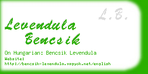 levendula bencsik business card
